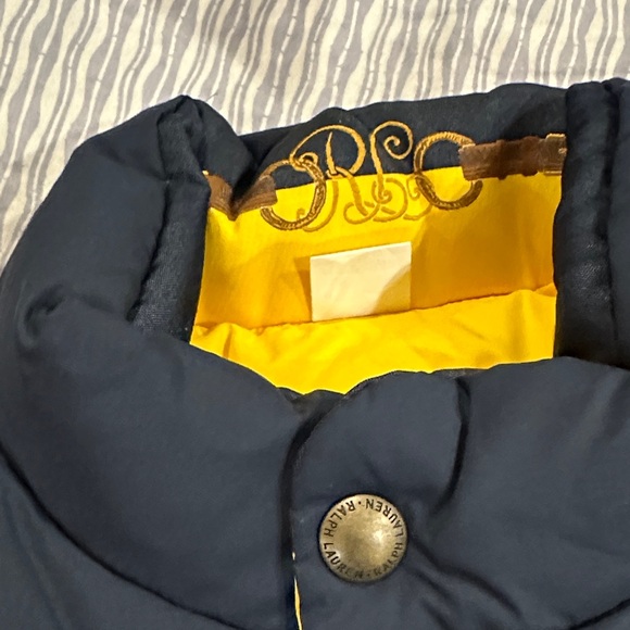 Ralph Lauren Dark Blue Kids Vest Yellow reversible down - Picture 3 of 8